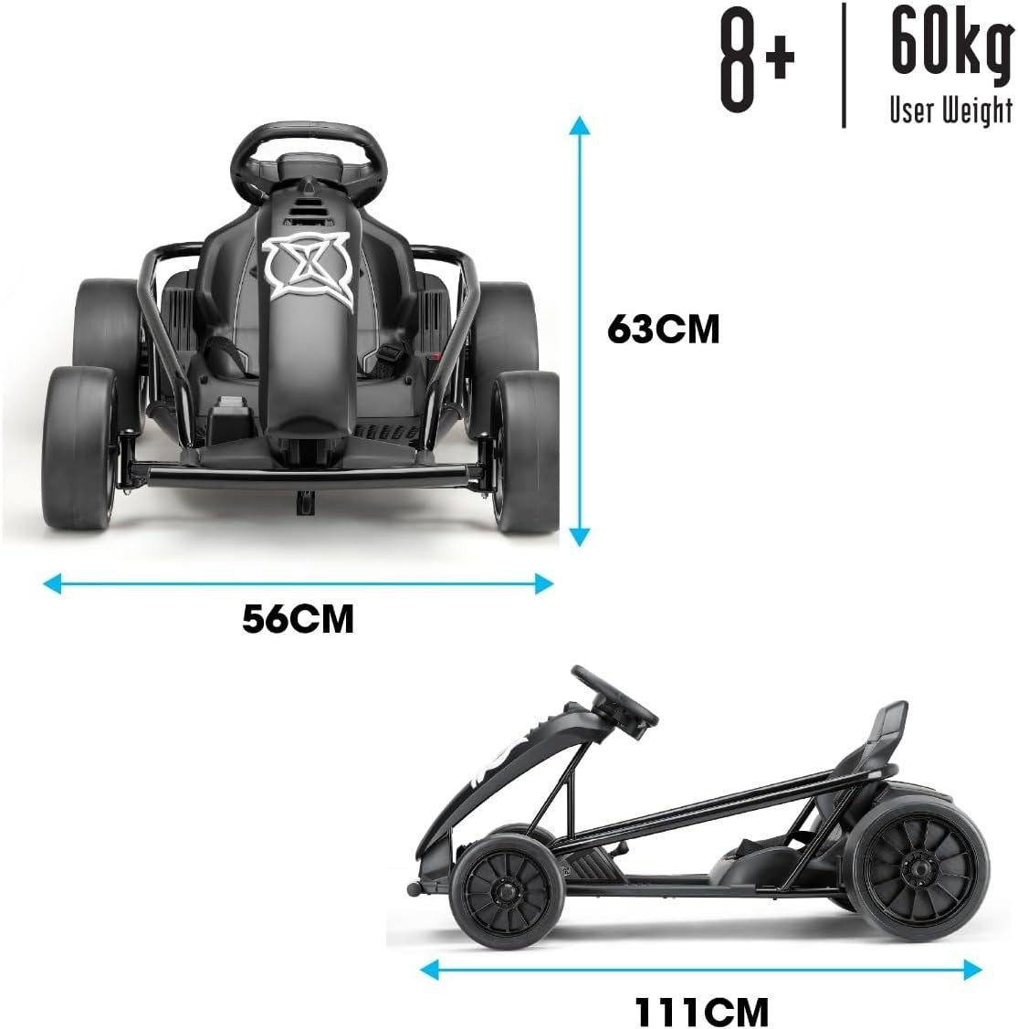 Electric Go Kart Kids Ride On Drift Racer 24V 16kmh Seat Belt 70kg
