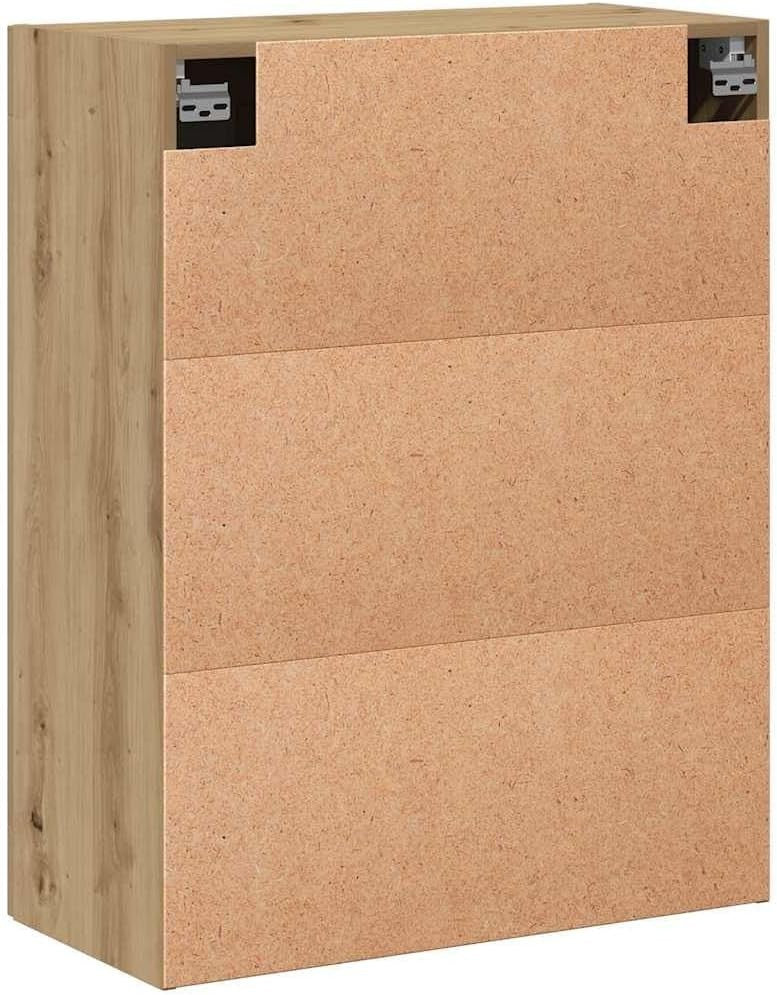 Wall Mounted Oak Cabinet Storage - 3 Compartments, Stylish, Space-Saving