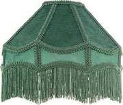 Victorian Empire Velvet Lampshade Forest Green Tassel Pendant 30cm
