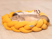 60cm Orthopedic Cat Bed Braided Pet Sofa Washable Cushion for Cats