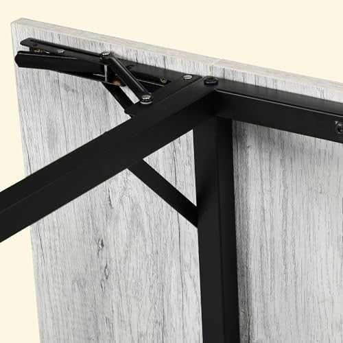 Foldable Extendable Dining Table Grey Drop Leaf Kitchen Table 2-4 Seats