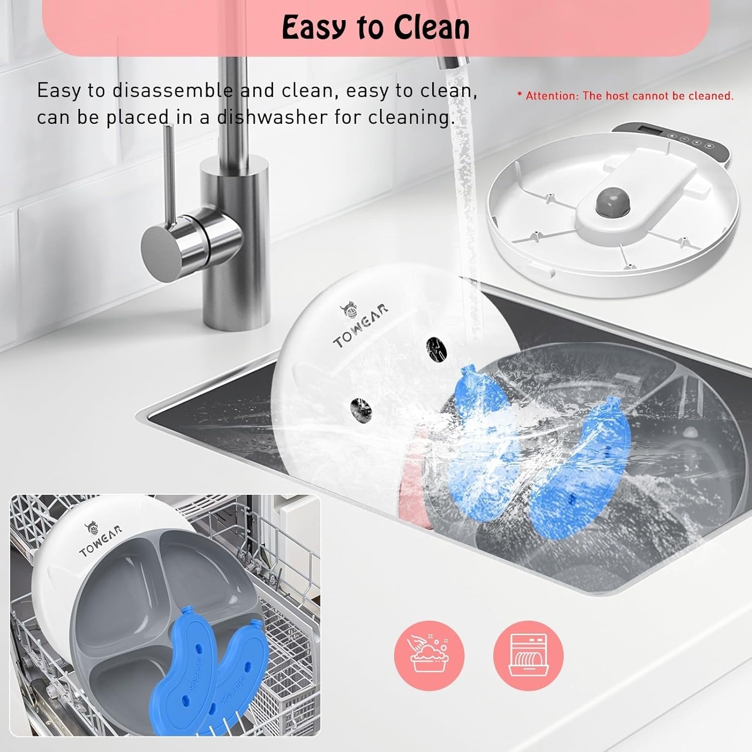 Automatic Pet Feeder Timer 4 Meal Wet Dry Food Dispenser Ice Packs