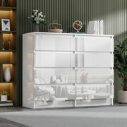 White Gloss Chest of Drawers 8 Drawer Storage Cabinet Bedroom Modern