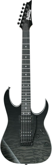 Electric Guitar RG Style Quilted Top HH Tremolo Black 6 String