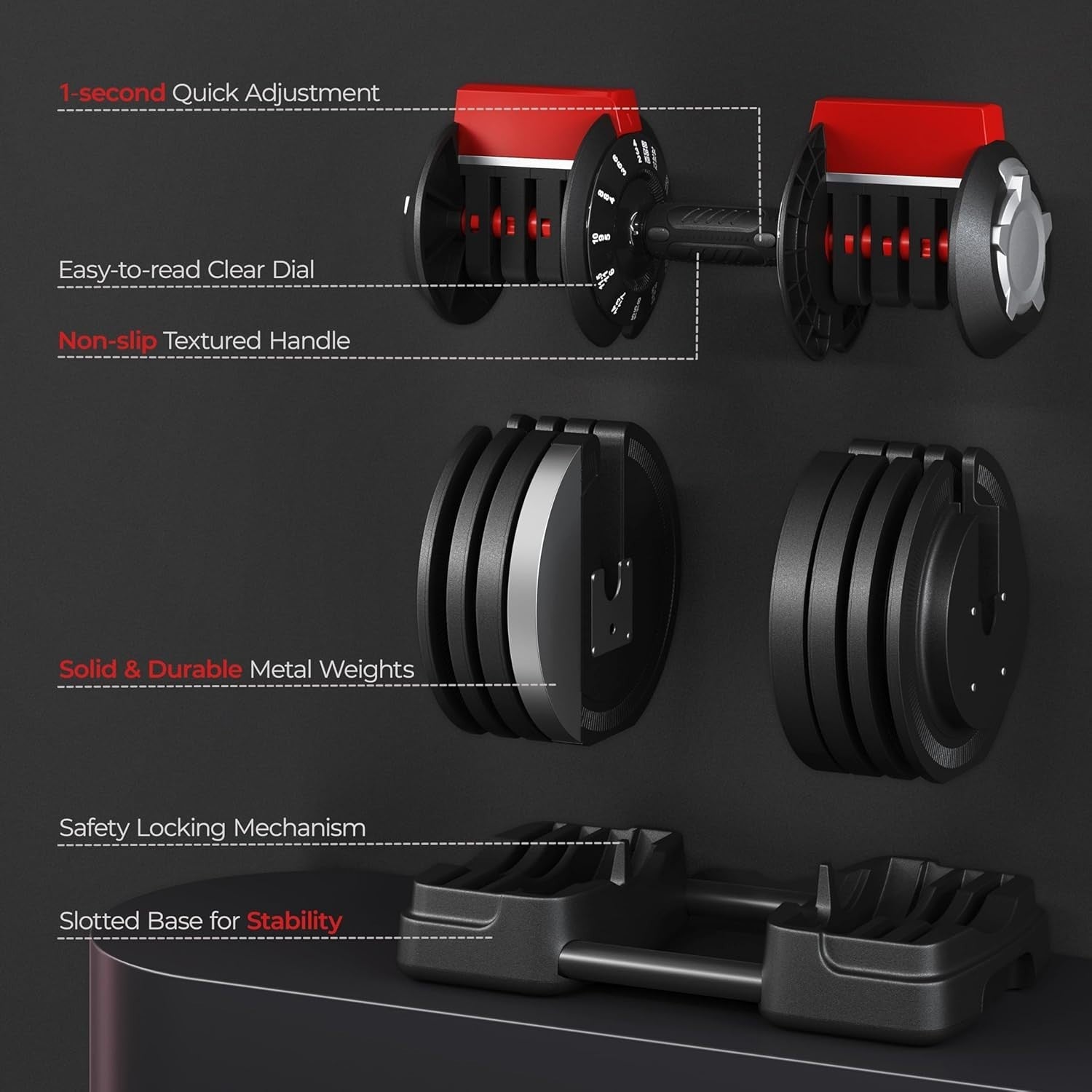 3-in-1 Adjustable Dumbbell Barbell Kettlebell Set Up to 24kg Home Gym