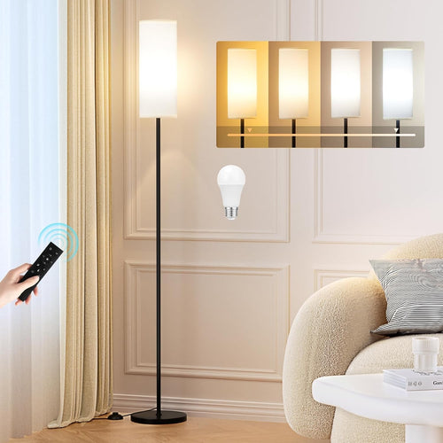 Modern Floor Lamp Remote Control Dimmable LED Standing Light Living Room