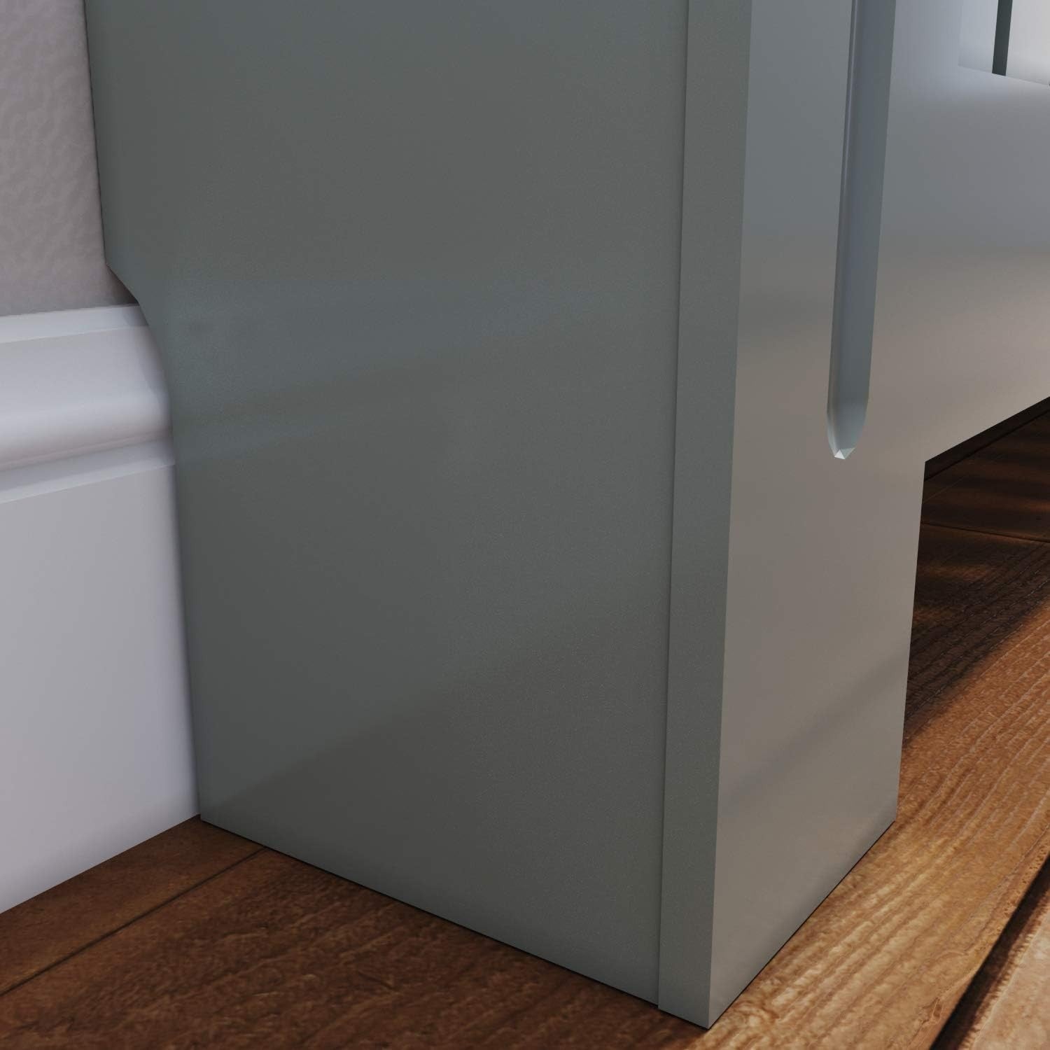Medium Grey Radiator Cabinet with Shelf | Vertical Slat MDF Heater Cover