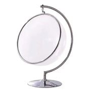 Retro Hanging Bubble Chair Dark Grey Cushions Floating Acrylic Egg Seat