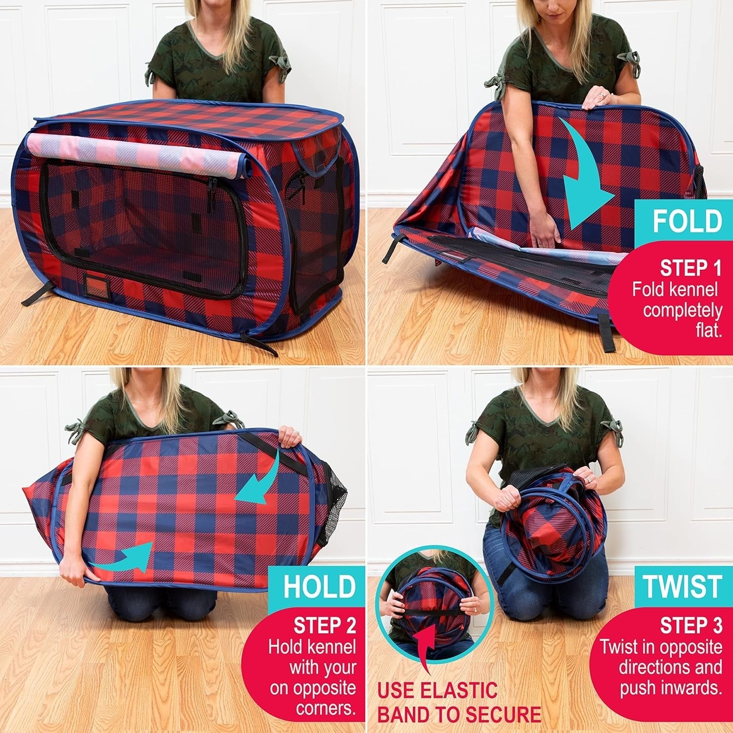 Portable Cat & Dog Travel Kennel Crate w/ Pad | Waterproof, Foldable, 80cm
