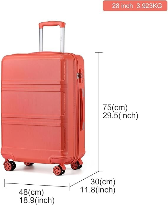 Travel Suitcase 24” ABS+PC Hard Shell Spinner Wheels with TSA Lock