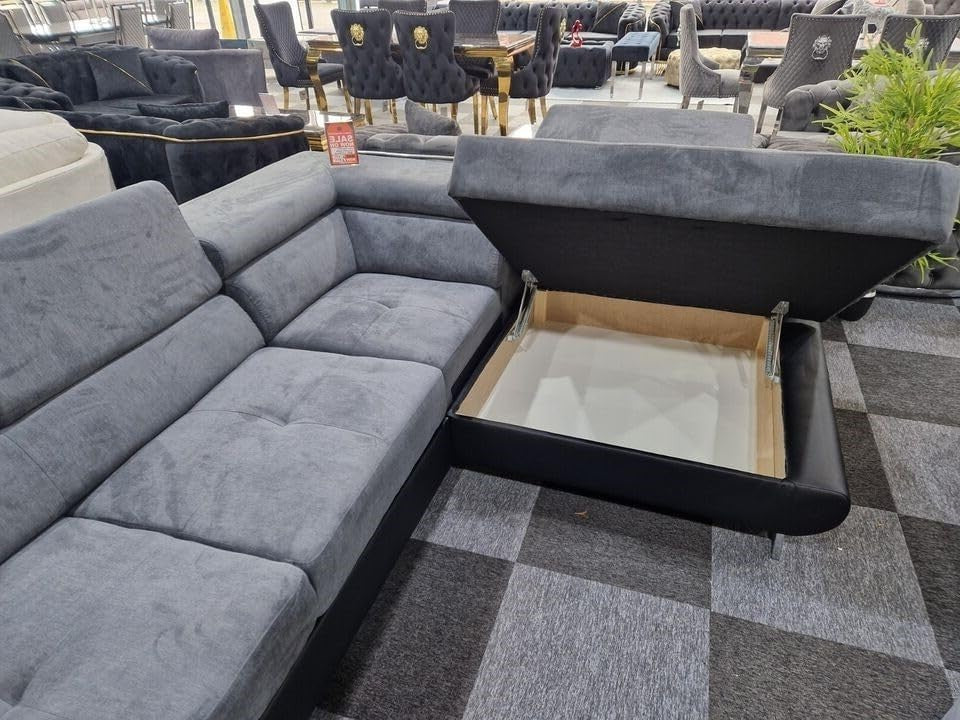 L Shape 5 Seater Sofa Bed with Storage – Modular Pull Out Corner Couch RH
