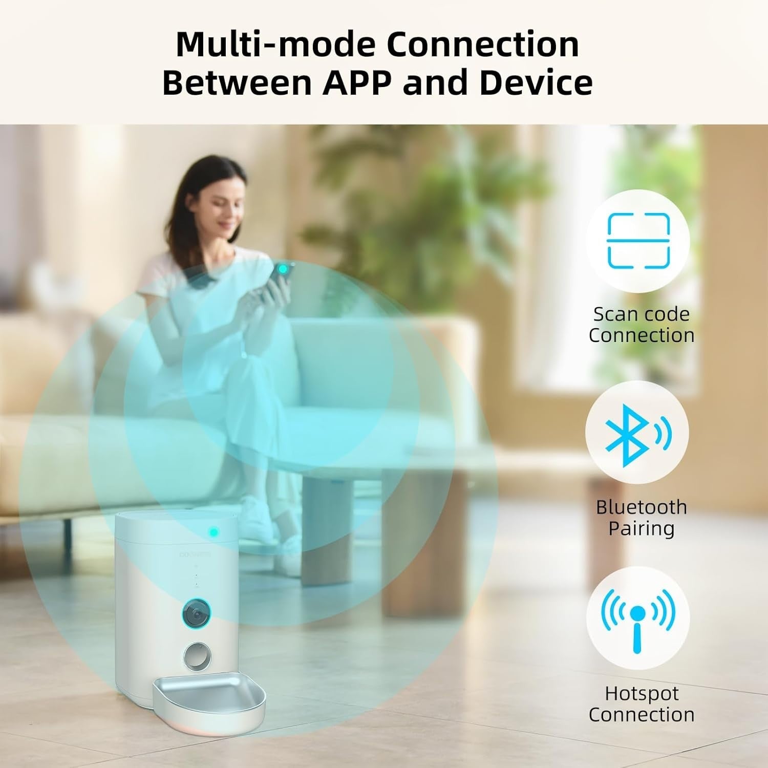 Smart Pet Feeder with Camera WiFi App Control 4L Auto Cat Dog Feeder