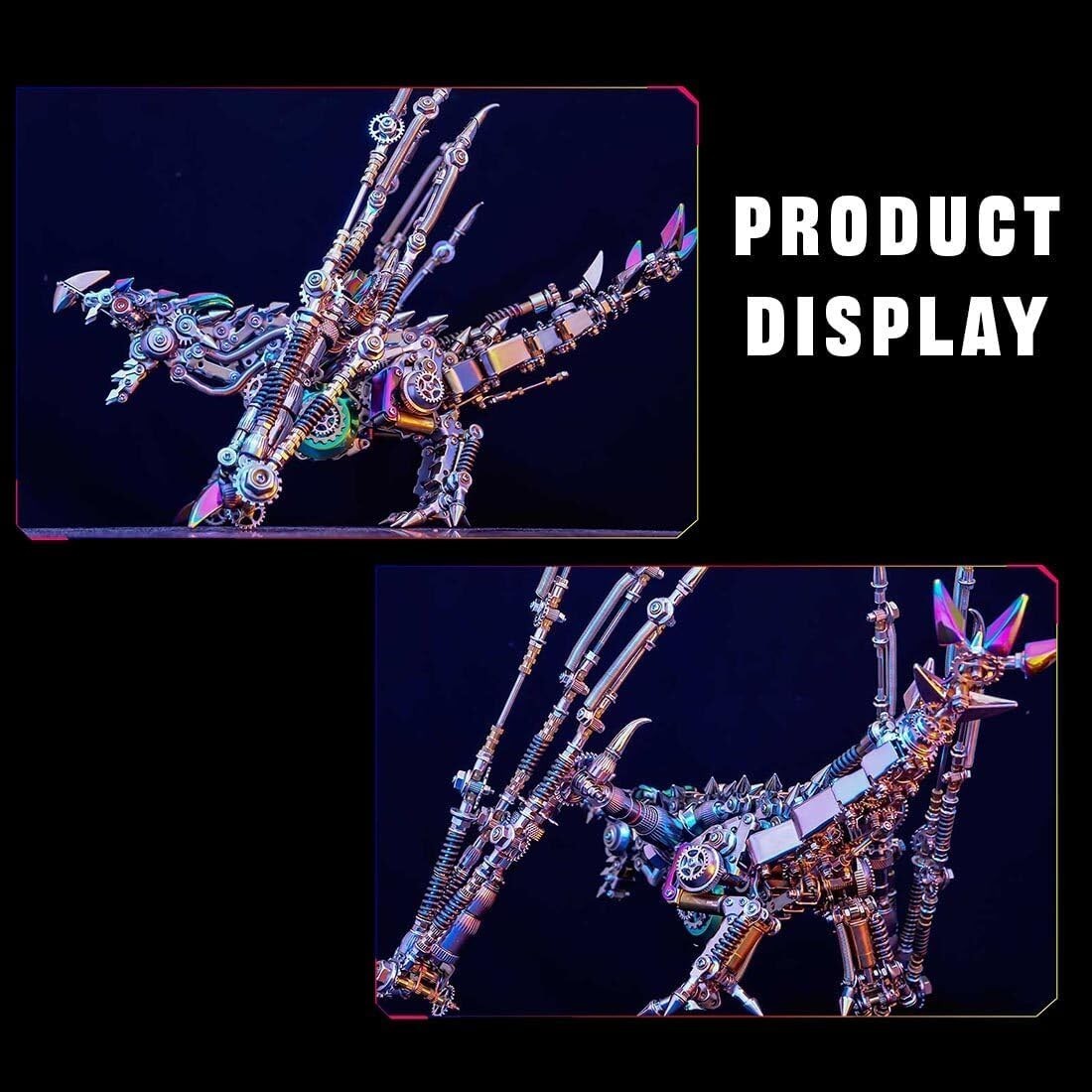 3D Metal Dragon Puzzle Kit 1390PCS Steampunk DIY Model Decor Gift