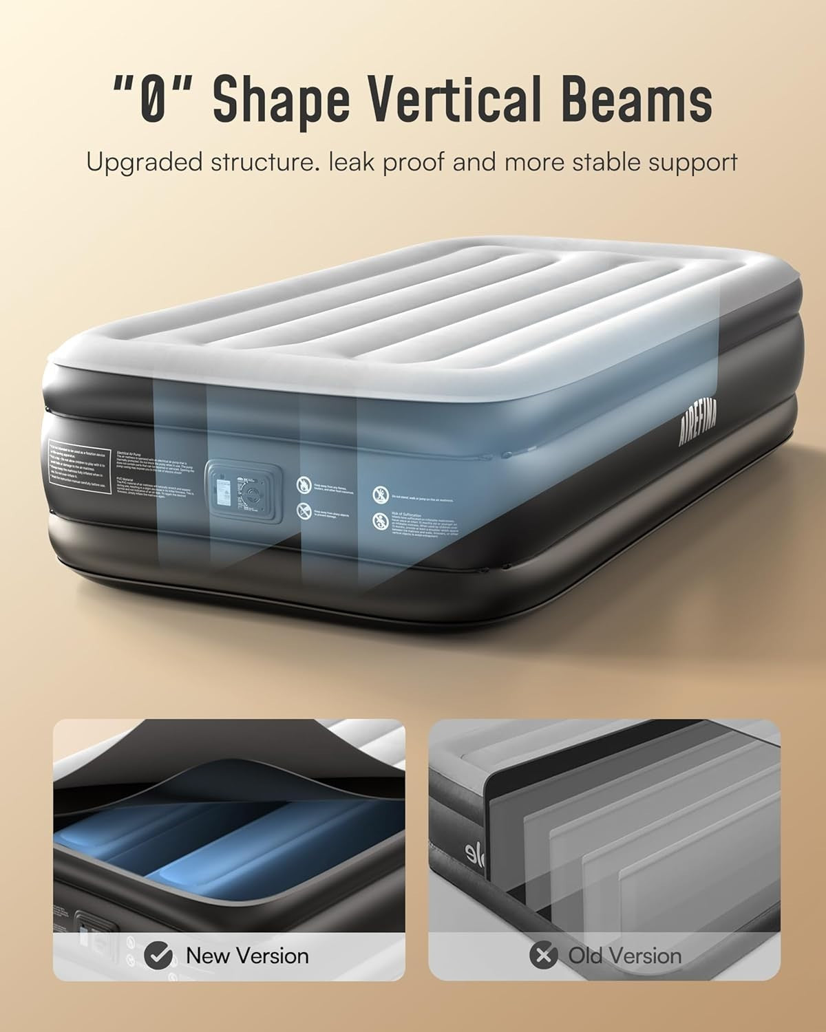 Single Size Air Mattress Inflatable Bed Built-in Pump Fast Inflation