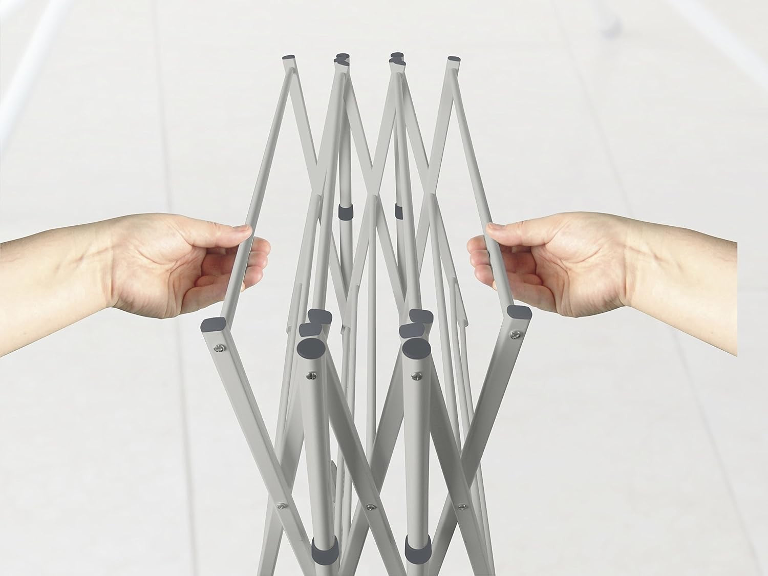 Indoor Clothes Airer 11m Drying Space Folding Winged Laundry Rack Silver