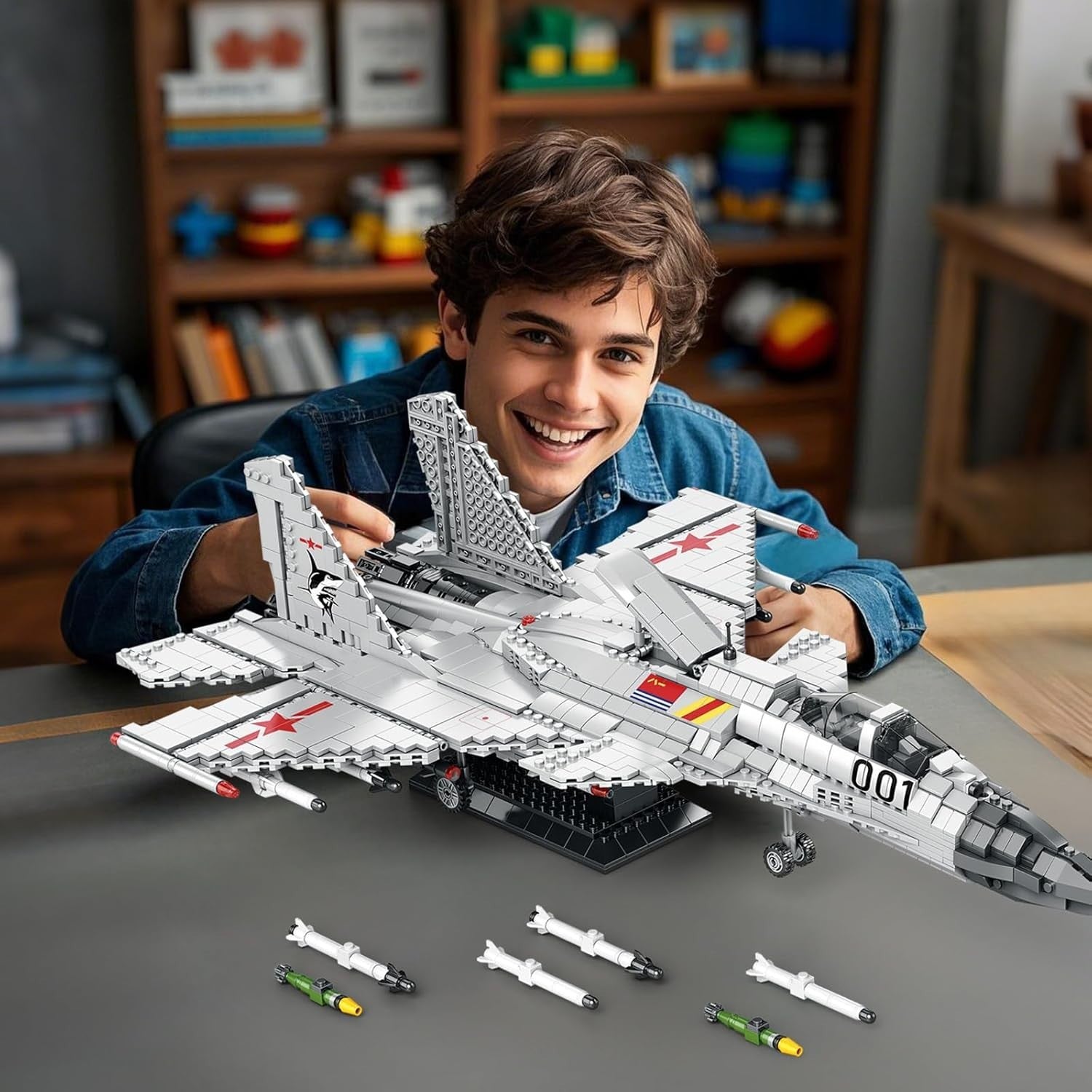 J-14 Fighter Jet Building Set 1999 PCS Military Plane Model STEM Toy for Teens