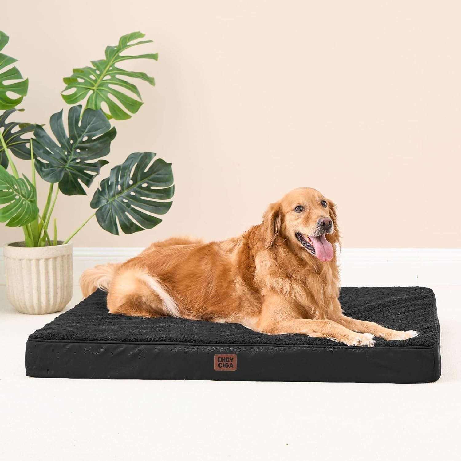 Orthopedic XXL Dog Bed 119x73x9cm Washable Cover Non Slip Black