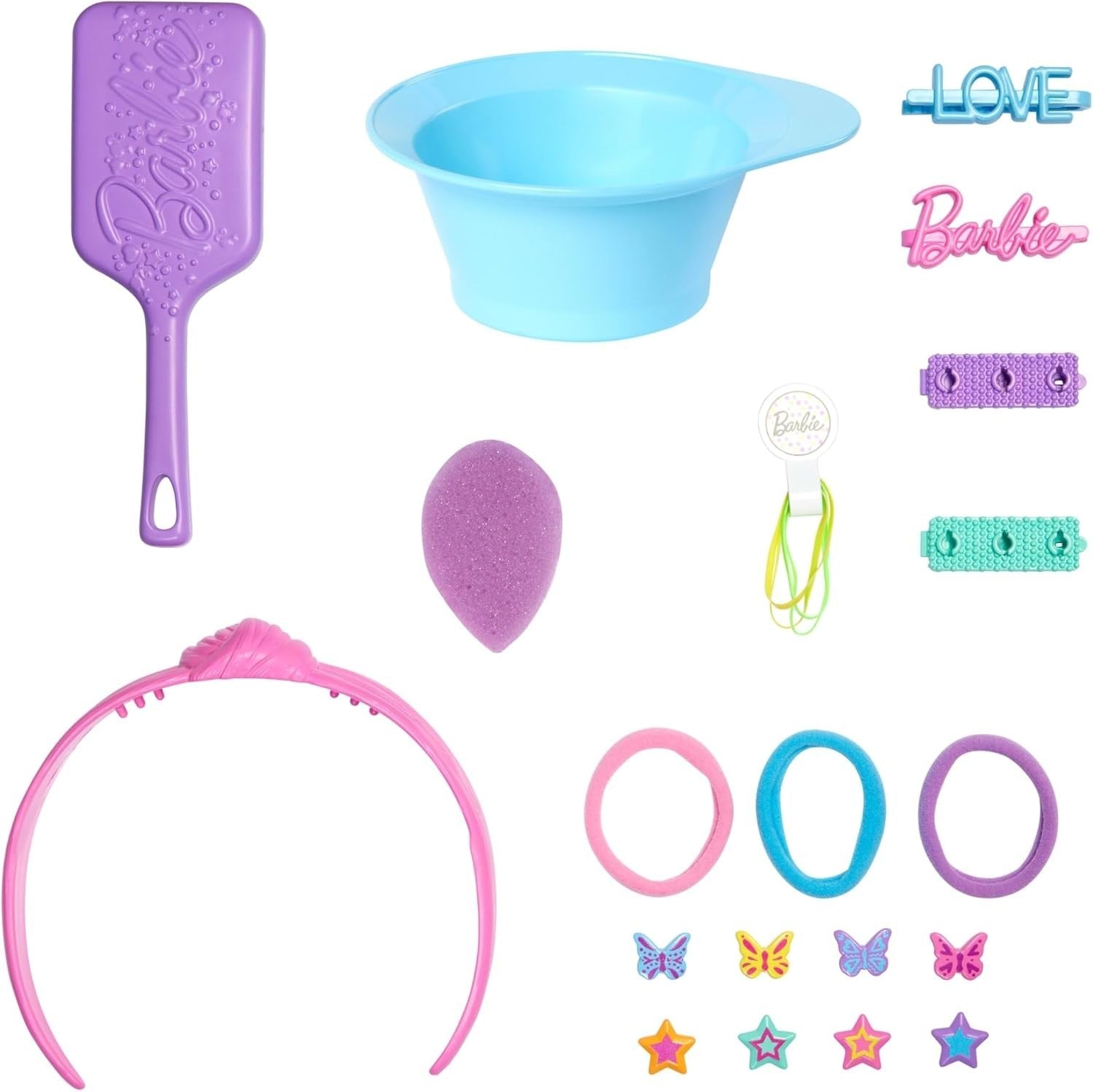 Kids Hair Styling Doll Head Playset w/ 20+ Accessories Color Change