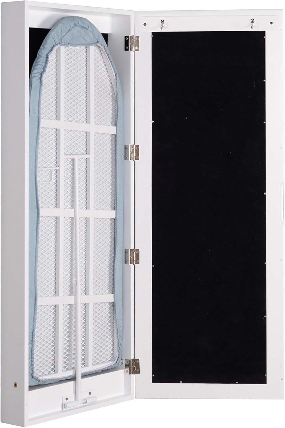 Wall Mounted Ironing Board Cabinet Foldable Mirror Space Saving Station