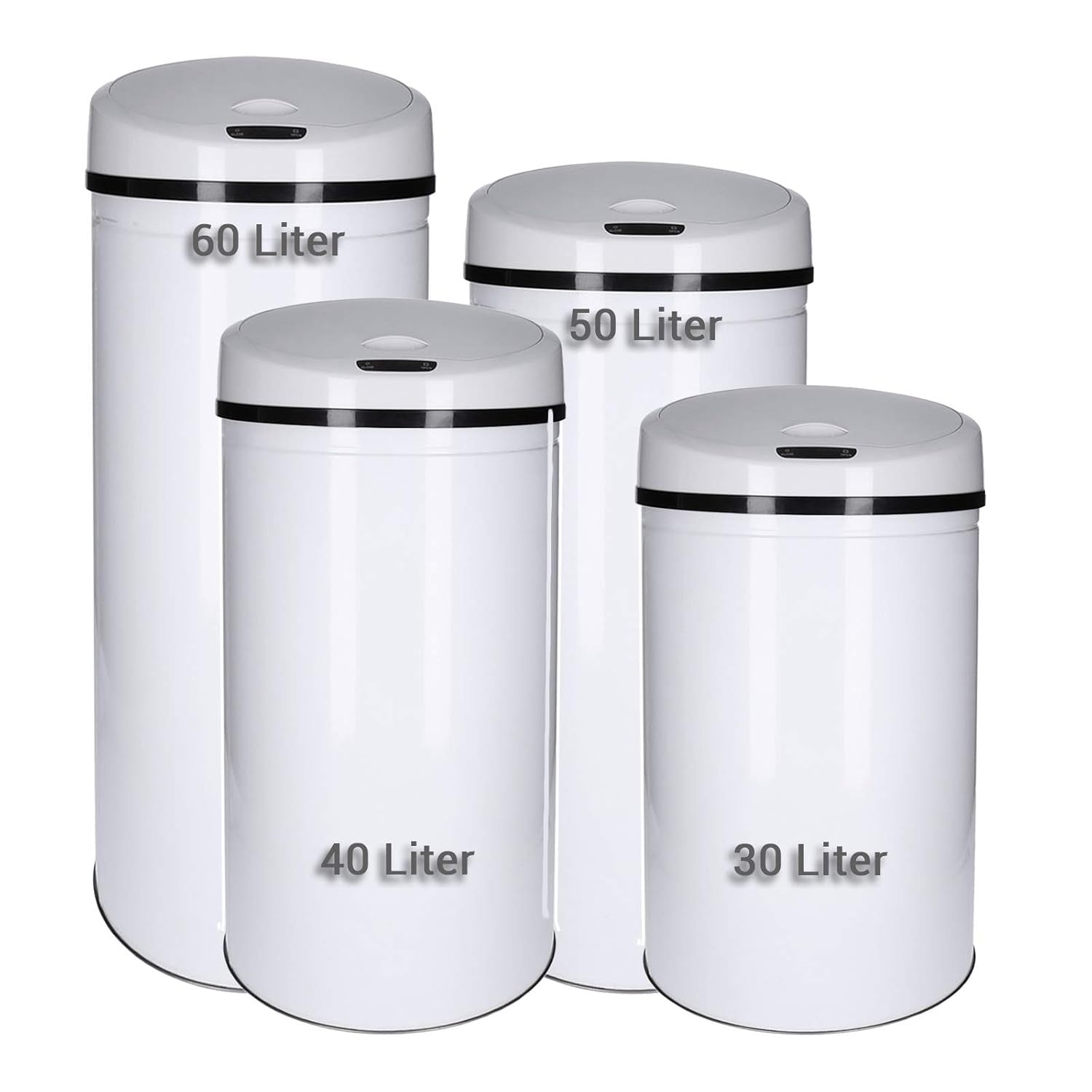50L Automatic Sensor Kitchen Bin Touchless Soft Close White