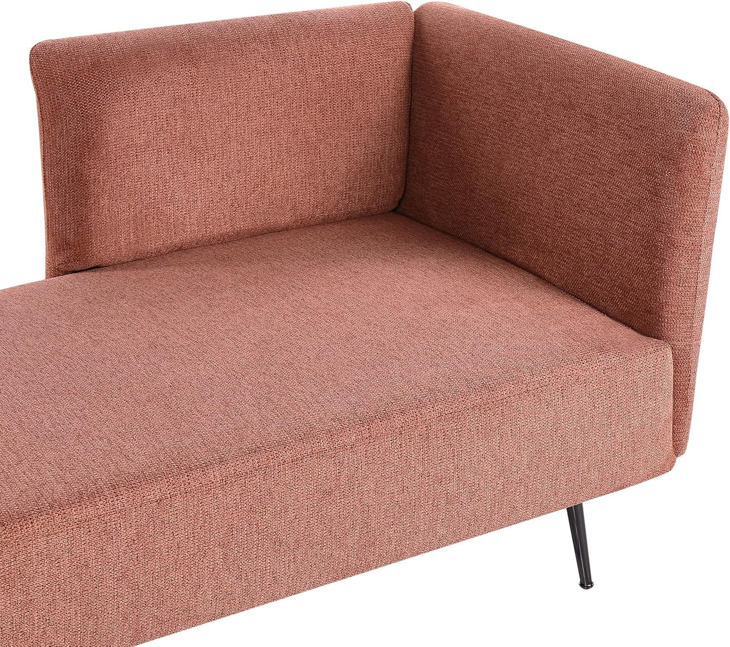 Red Chaise Lounge Sofa Modern | Cushions, Metal Legs, Compact & Stylish