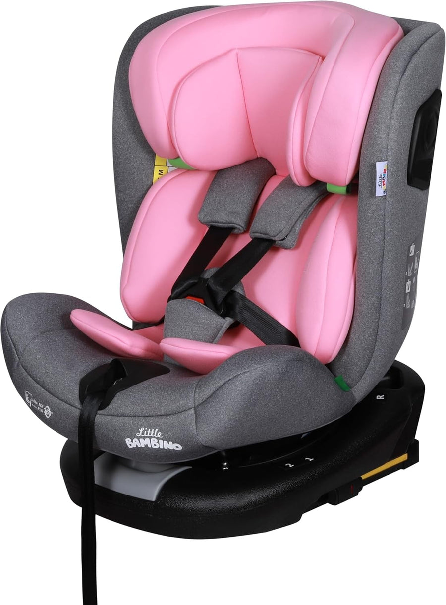 360° Rotating i-Size Car Seat ISOFIX R129 0–36kg Birth to 12 Years Pink