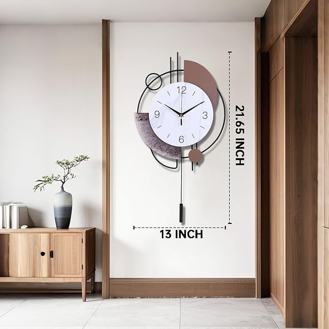 Large Modern Silent Wall Clock 55cm Luxury Metal Hanging Decor Living Room