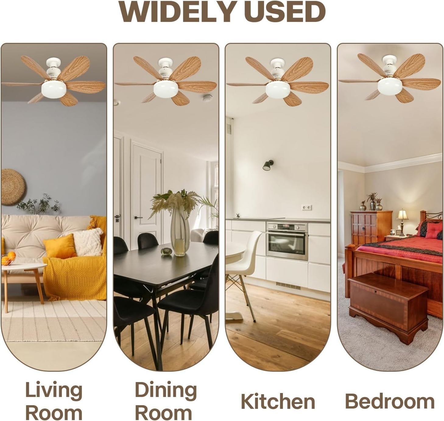 52cm LED Ceiling Fan Light, 3 Speed, Dimmable 3000K-6500K, E27, Remote