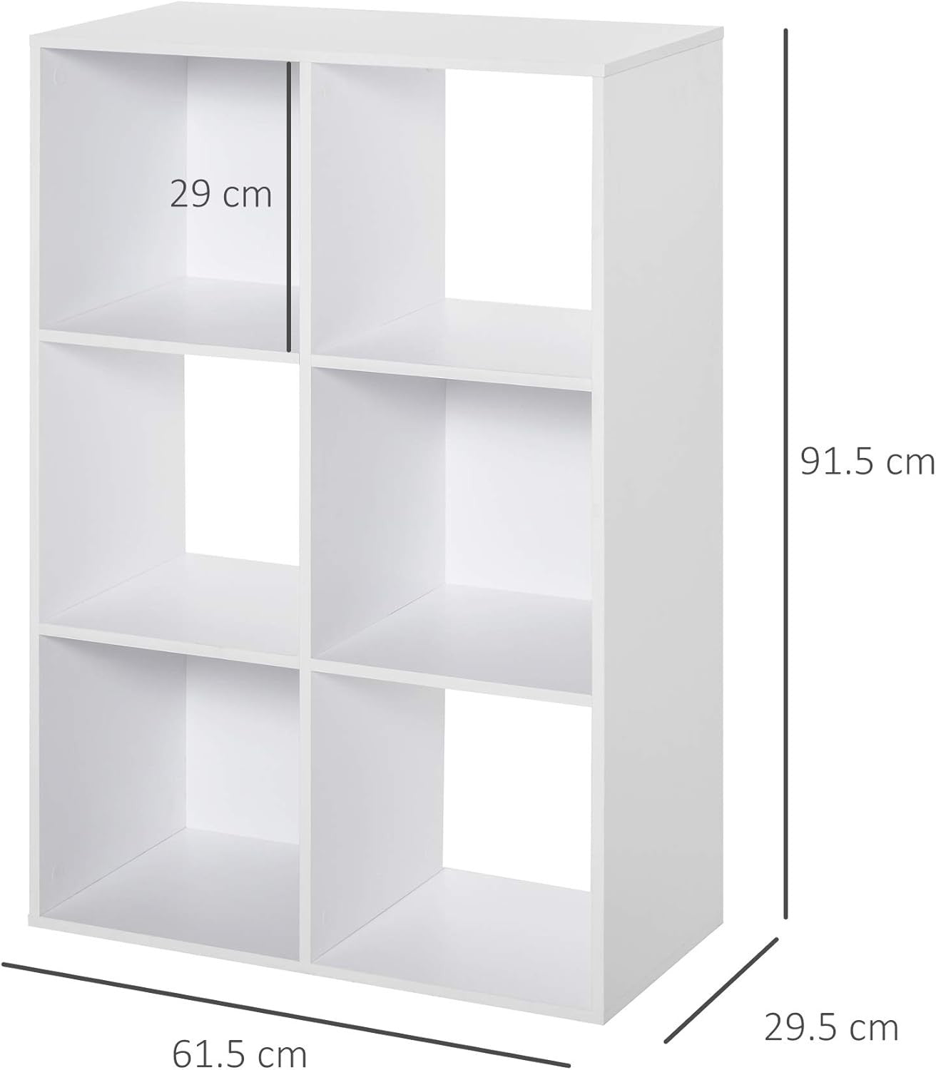 White 6-Cube Bookcase Storage Unit Modern Shelving for Home Office Bedroom