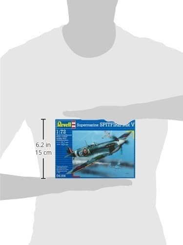 Unpainted 1:72 Scale Spitfire Mk.V Model Kit - 39 Pieces, 14cm Wingspan