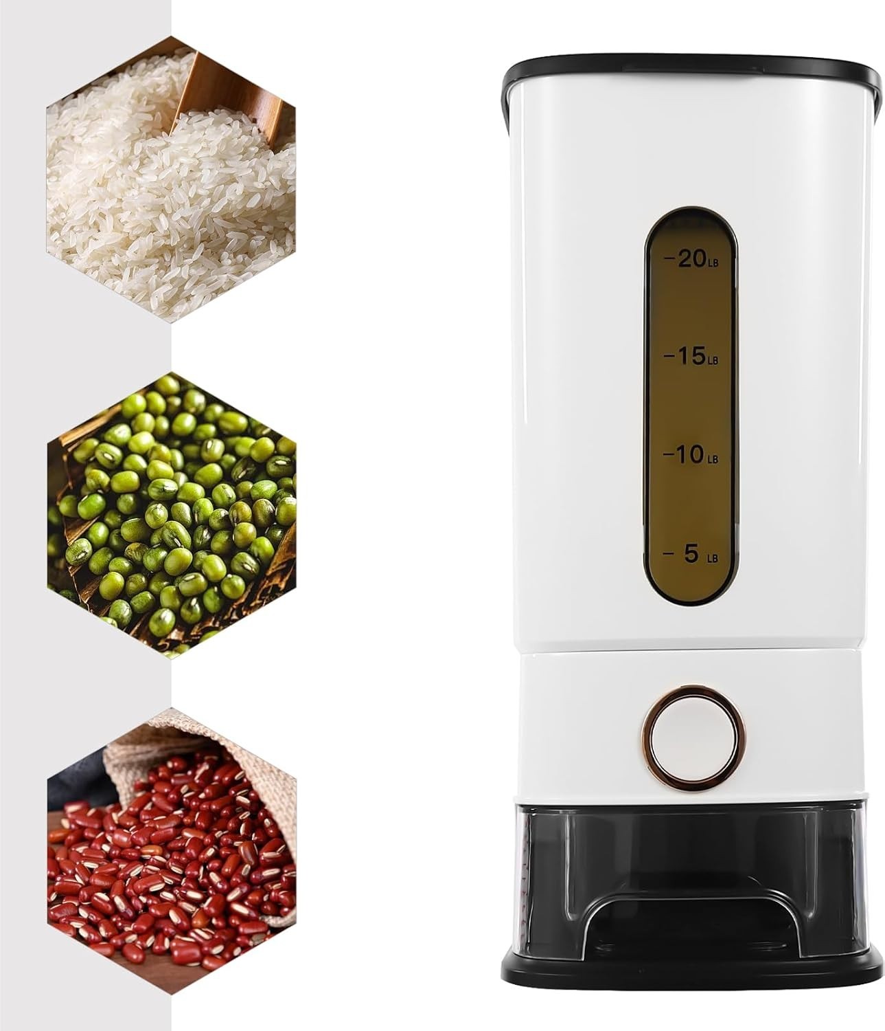 12KG Rice & Cereal Dispenser Airtight Storage Container with Cup