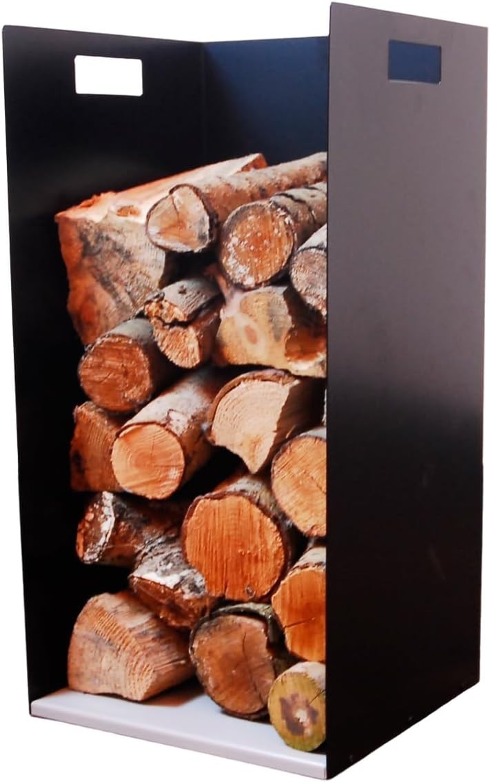 Firewood Log Holder Tall Metal Basket Indoor Storage for Fireplace Stove