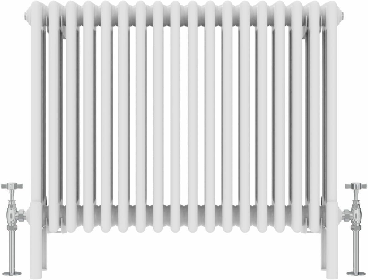 4 Column Horizontal Radiator 600x830mm White Cast Iron Style