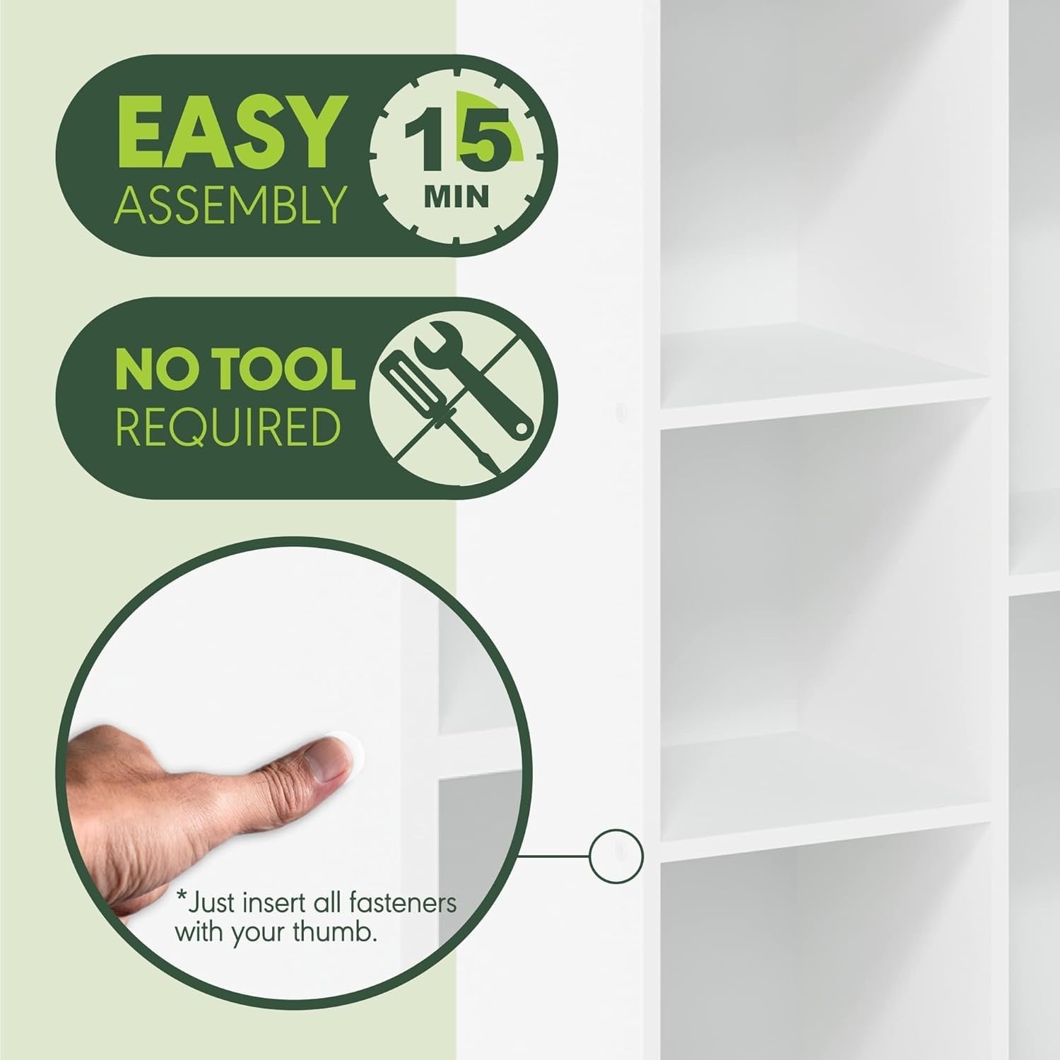 5 Cube No Tool Bookcase Storage Open Shelf Compact Design Organizer White