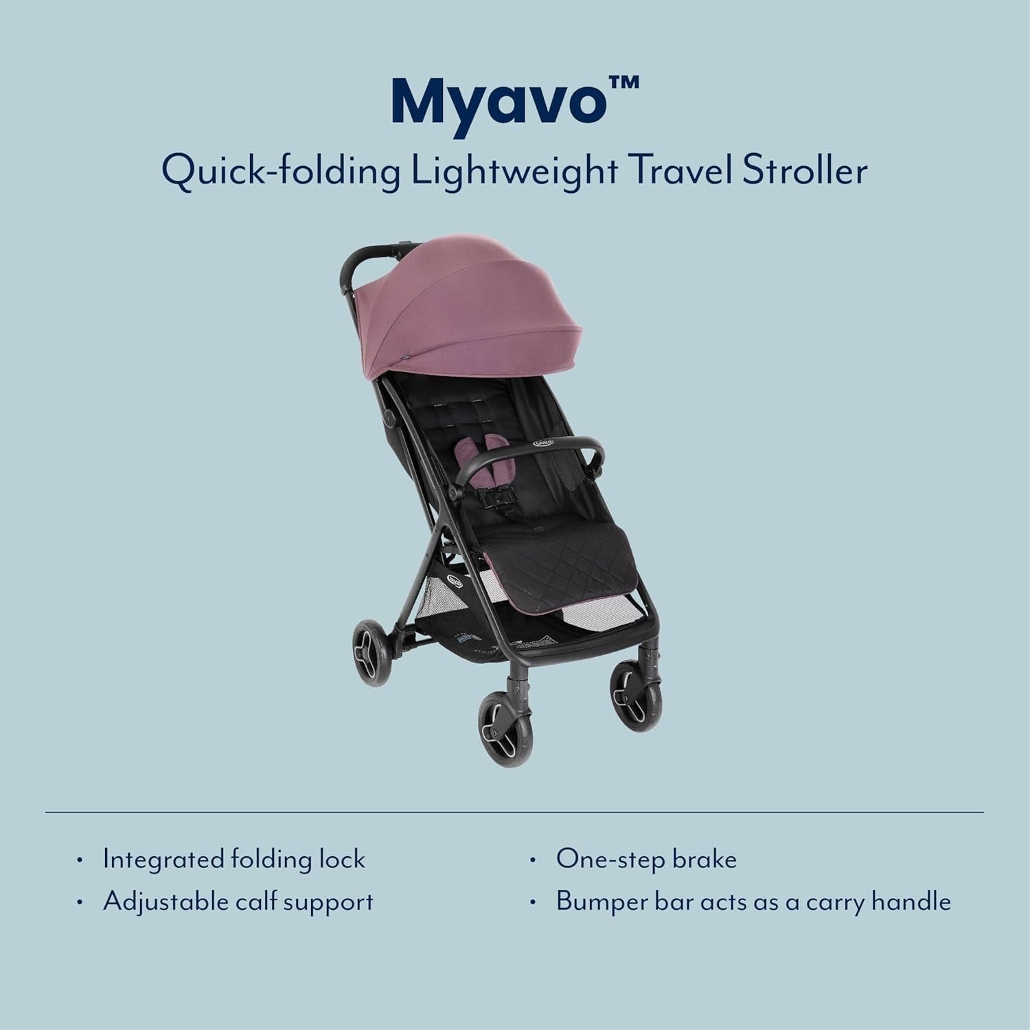 Lightweight Compact Baby Pushchair From Birth to 22kg One-Hand Fold