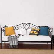 Metal Day Bed Frame with Storage Black Sofa Bed 3FT Single 90x190cm