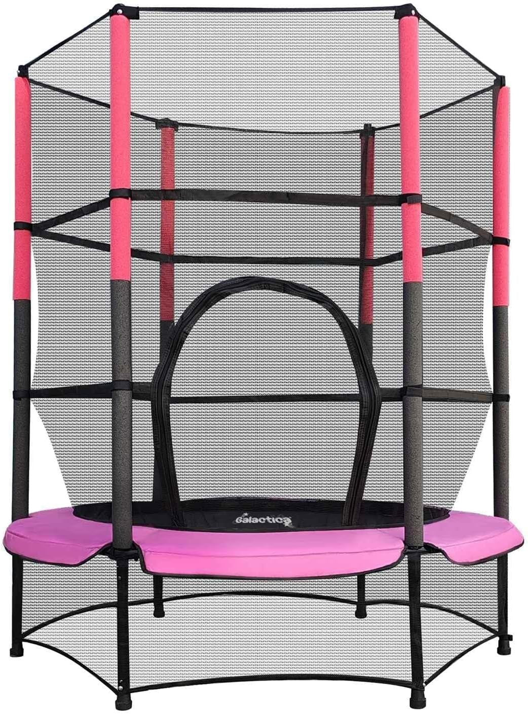 55” Kids Mini Trampoline w Safety Enclosure Indoor Outdoor Junior Play