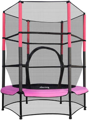55” Kids Mini Trampoline w Safety Enclosure Indoor Outdoor Junior Play