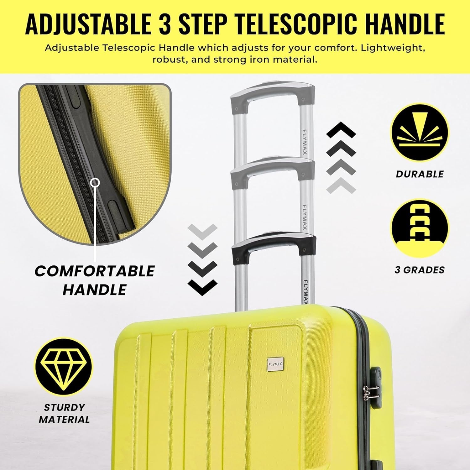 2 Piece Check In Luggage Set Large & Medium ABS Hard Shell 4 Wheel Spinner