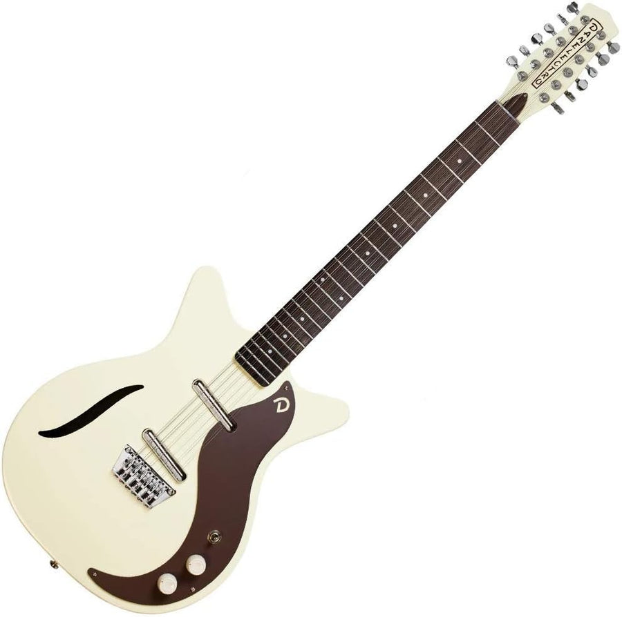 12 String Electric Guitar White Vintage Style Lipstick Pickups