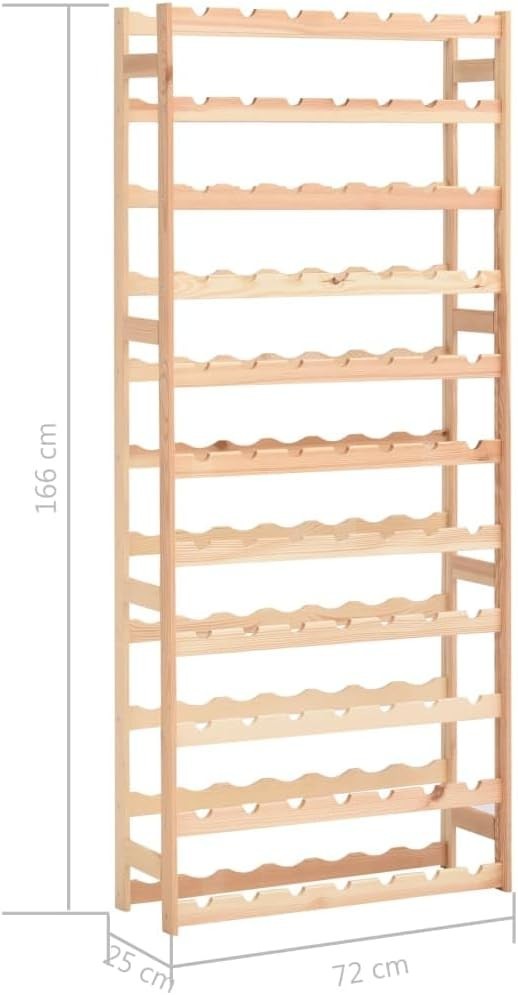 77-Bottle Wooden Wine Rack Freestanding Storage Shelf Solid Pine Large Capacity