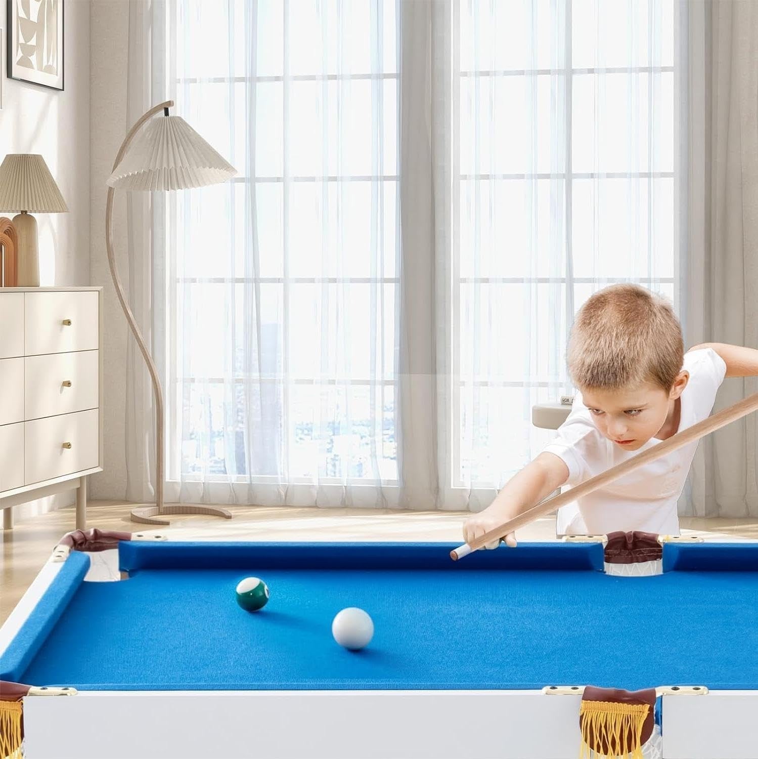 Space Saving 4FT Pool Table Foldaway Billiards Game w Accessories