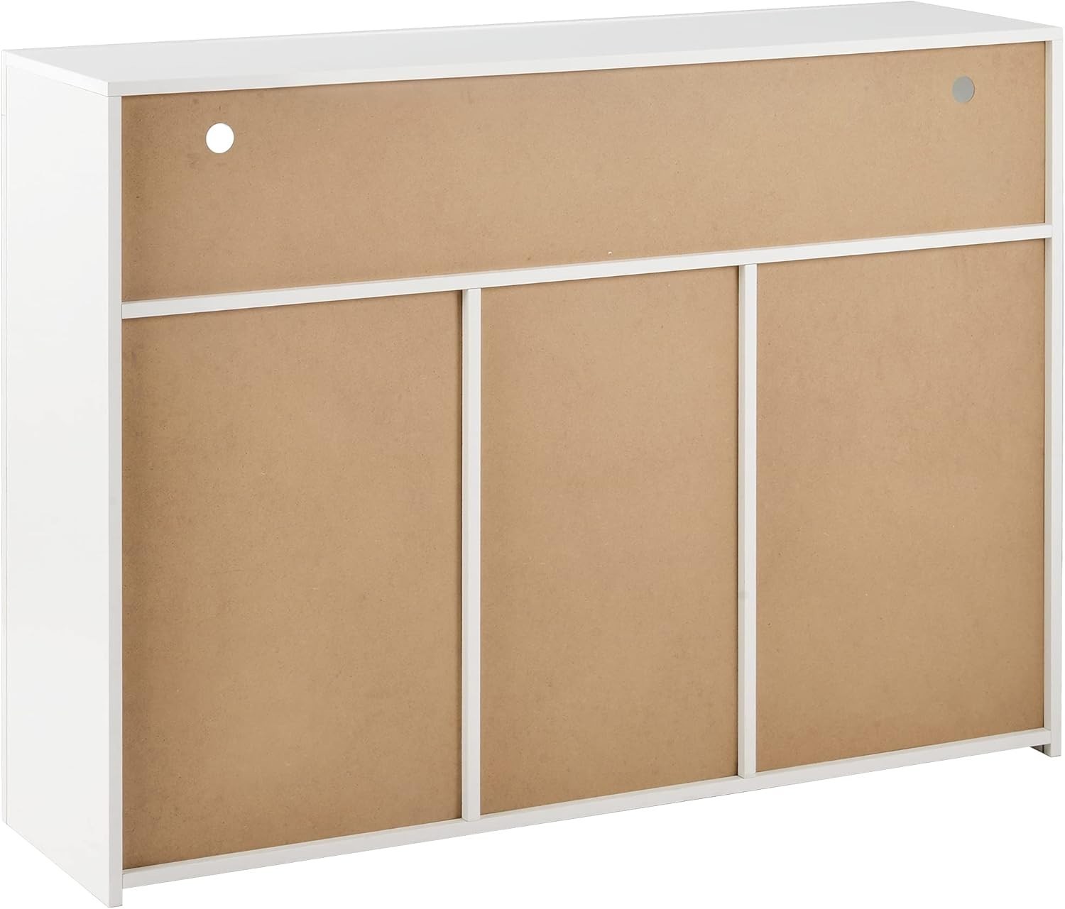 High Gloss White Sideboard 3 Doors LED Cabinet Storage Modern Living Room
