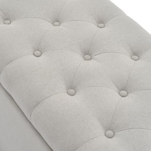 ModernLuxe Ottoman Storage Bench Upholstered Linen Footstool 135x41x42cm