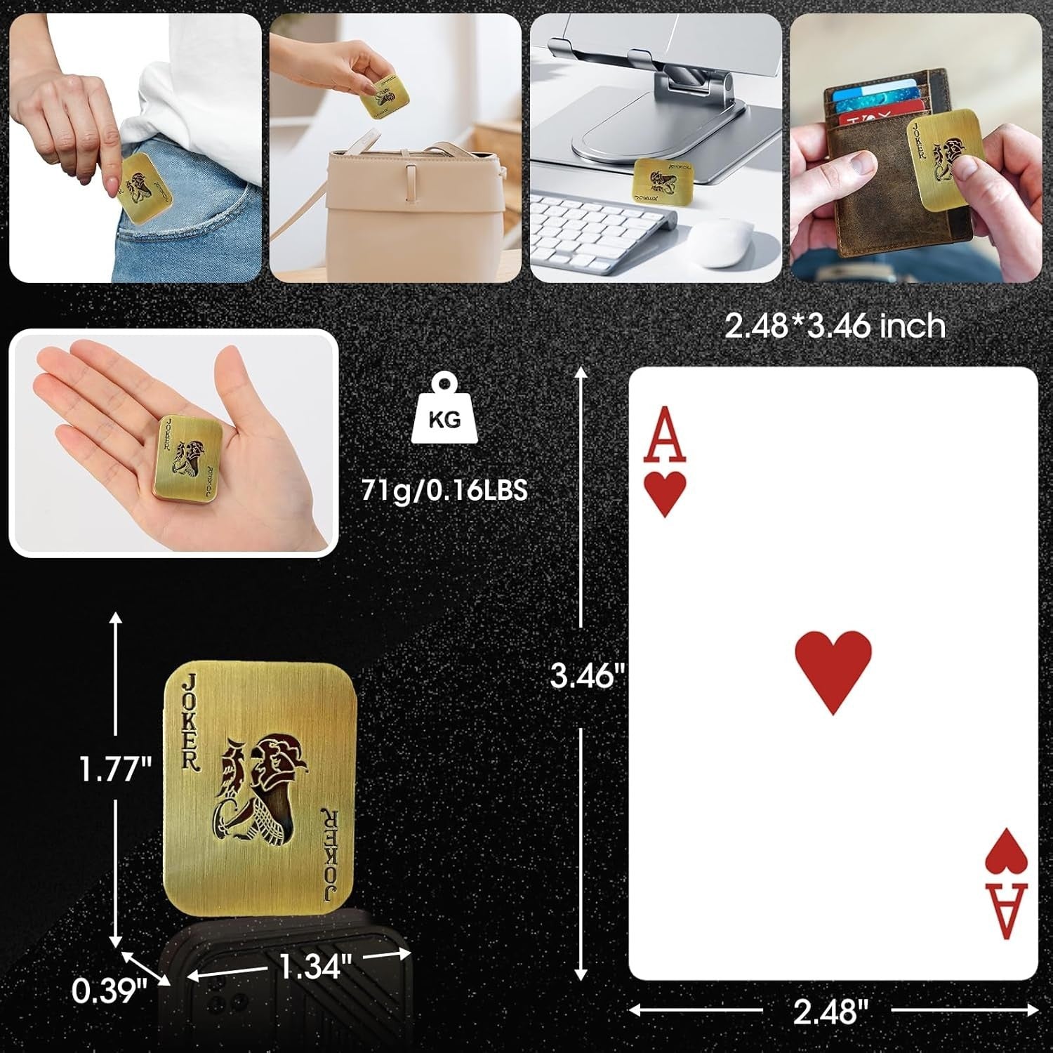 Metal Poker Fidget Slider Magnetic Clicker Stress Relief EDC Toy