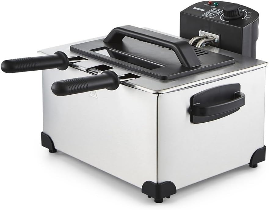 5L Deep Fat Fryer Triple Basket Electric Fryer 2000W Temp Control