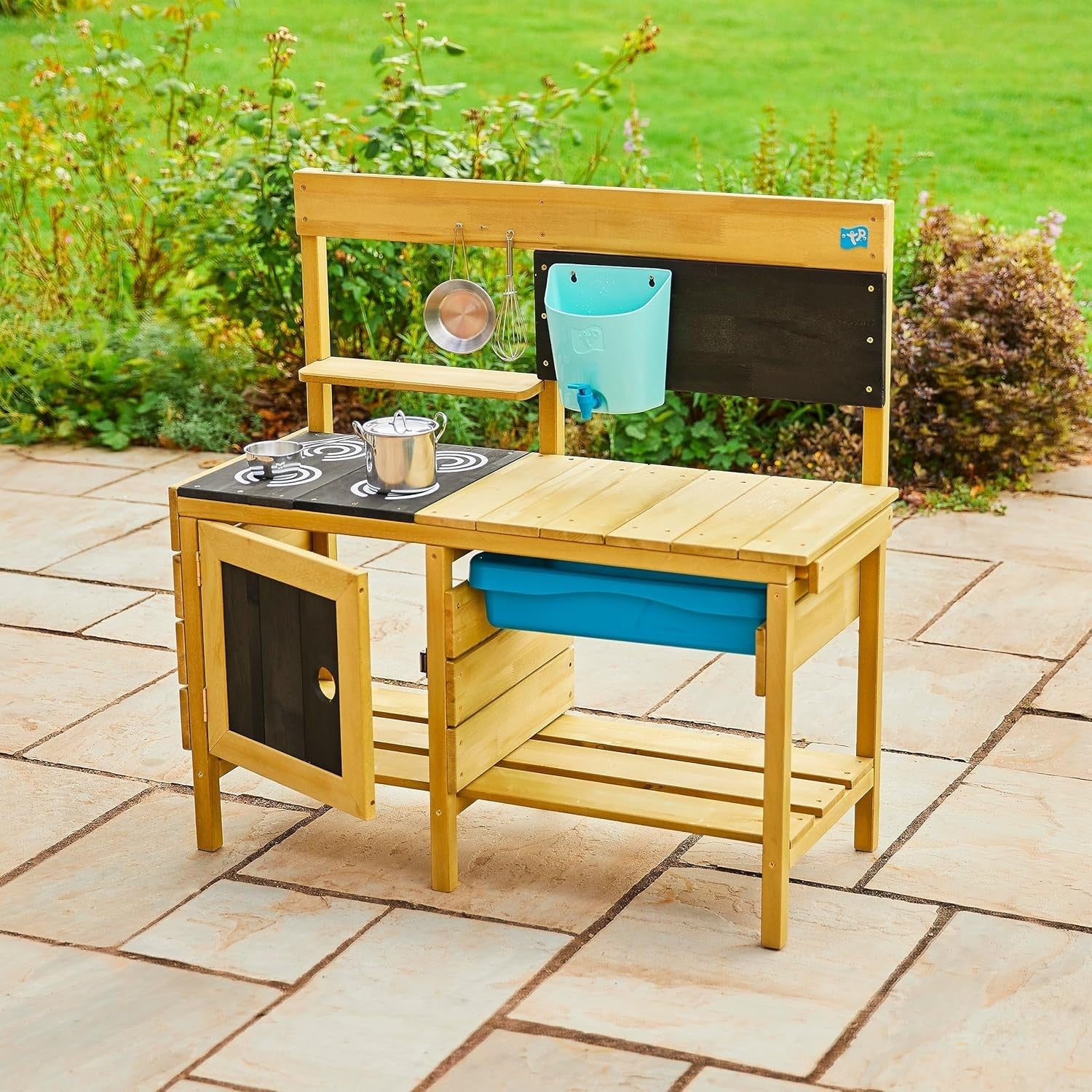 Outdoor Wooden Mud Kitchen Kids Garden Playset Water Sink Accessories
