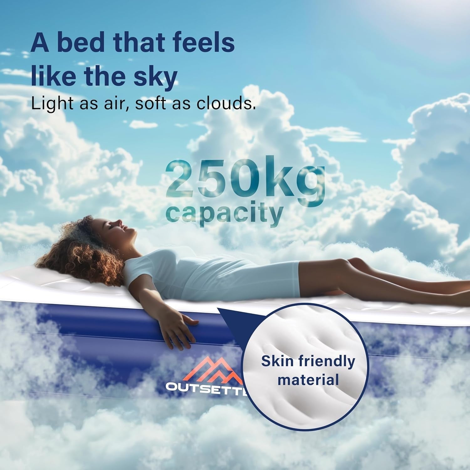 Luxury Raised Double Air Mattress with Built-In Pump, Waterproof & Portable