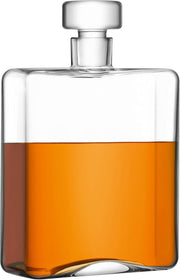 Luxury Handmade 1L Whisky Decanter Clear Oblong Mouthblown Glass Gift