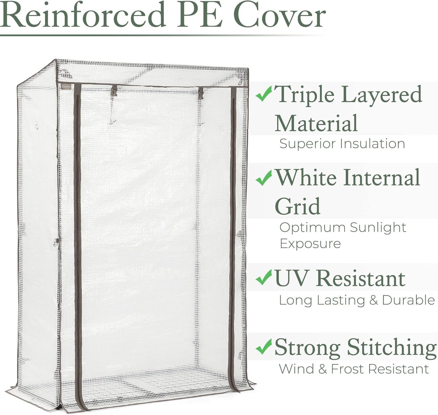 Tomato Greenhouse with Reinforced PE Cover & Steel Frame for Growbags 150cm